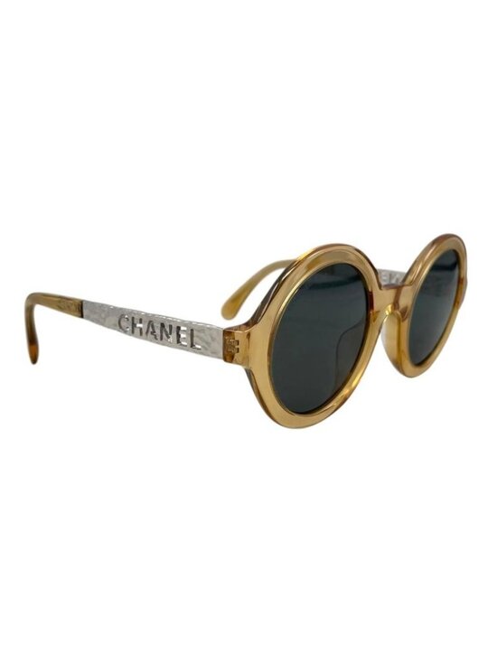 Chanel Sunglasses Clear Frame Logo Brown Silver Eyewear main image 7
